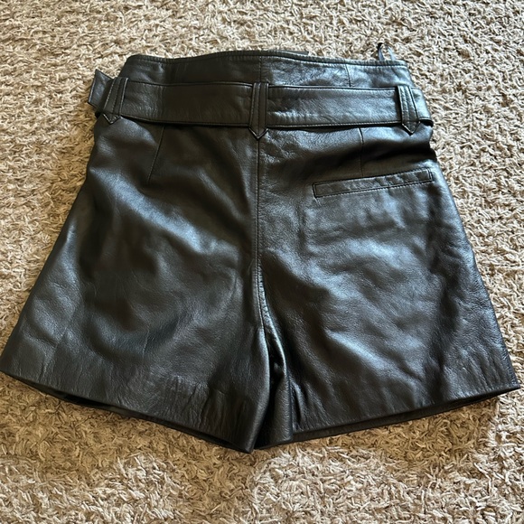 NWT Donan Paperbag Waist Leather Shorts - Picture 3 of 6